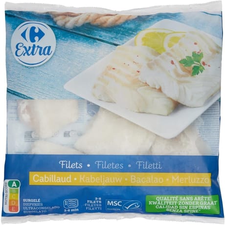 Carrefour extra filets cabillaud 600g