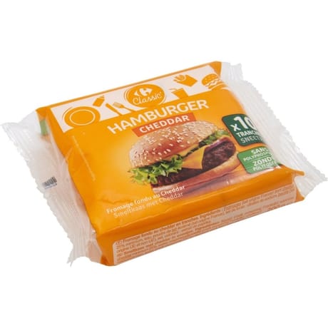 Carrefour Classic' fromage cheddar pour hamburger x10 - 200g