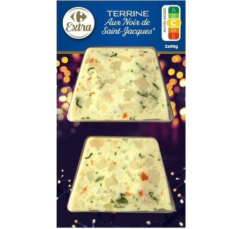 Carrefour extra terrine aux noix de Saint Jacques 2 x 60g