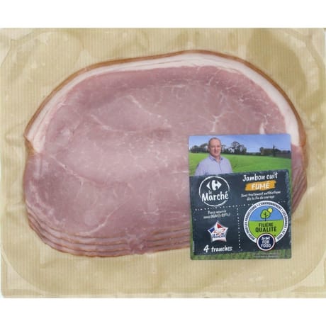 Fqc Jambon cuit avec couenne fumé 4 tranches 240g