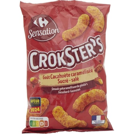 Carrefour sensation biscuit apéritif cacahuète caramélisée 90g