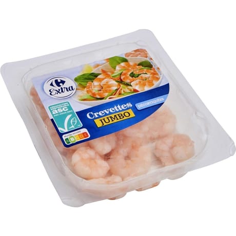 Carrefour extra crevettes jumbo décortiquées 100g