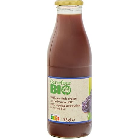 Carrefour bio pur jus de pruneaux 100% 75cl