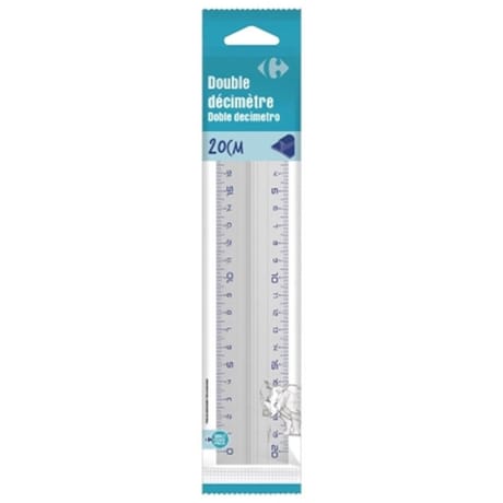 Carrefour double décimètre alu 20cm