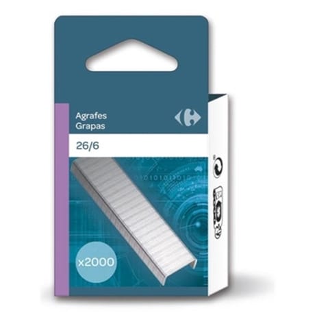 Carrefour boîte 2000 agrafes 26/6