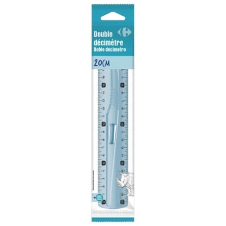 Carrefour règle double décimètre 20cm
