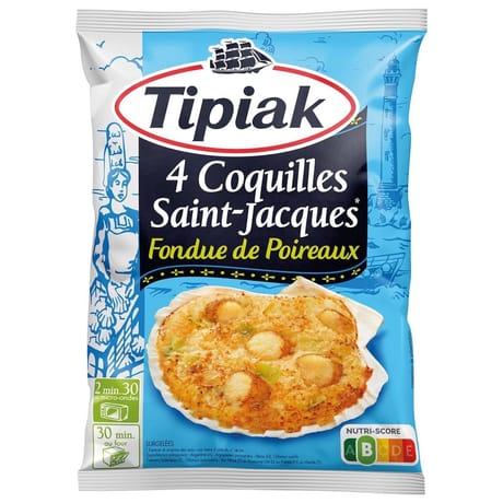 Tipiak coquilles Saint Jacques fondue de poireaux 4x90g