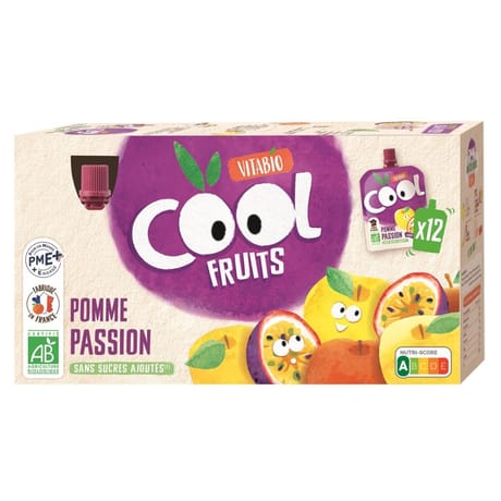 Vitabio cool fruits pomme pomme passion 12x90g