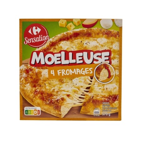 Carrefour sensation pizza moelleuse 4 fromages 570g