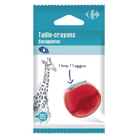 Carrefour taille crayon 1 trou avec réservoir rouge
