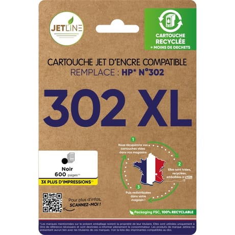 Jetline cartouche encre H-302 B XL