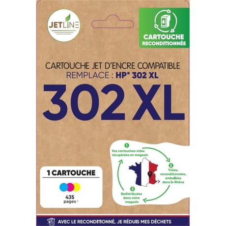Jetline cartouche encre H-302XL COULEUR