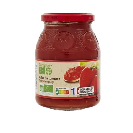 Carrefour bio sauce pulpe de tomates fraîches 400g