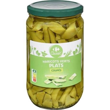 Carrefour classic' haricots verts plats coupés - 360g