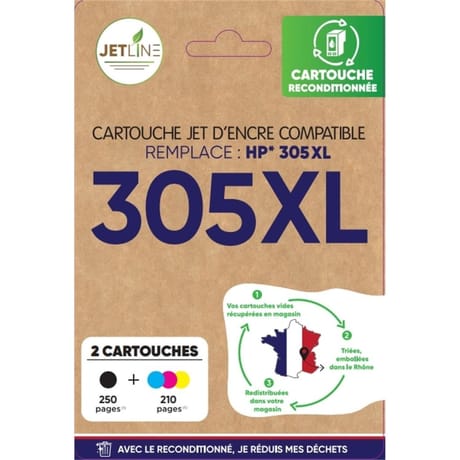 Jetline cartouche encre H-305 XL PACK XL (B +CL)