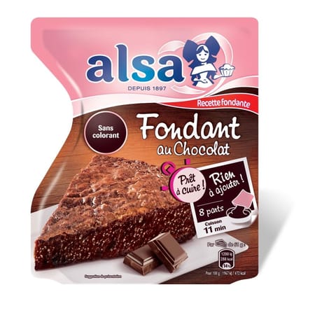 Alsa préparation gâteau fondant chocolat prêt à cuire 500g
