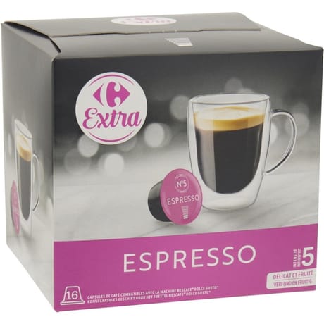 Carrefour extra capsules de café espresso x16 - 96g