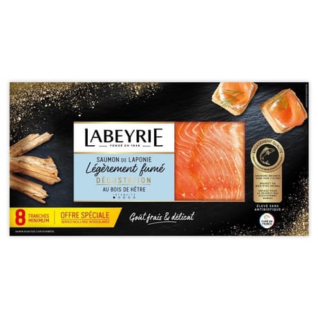 Labeyrie saumon Laponie légèrement fumé 8 tranches dégustation 245g