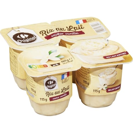 Carrefour classic riz au lait vanille 4x115g