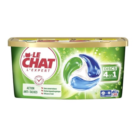 Le chat l'expert 4en1 discs 38 lavages 0.627kg
