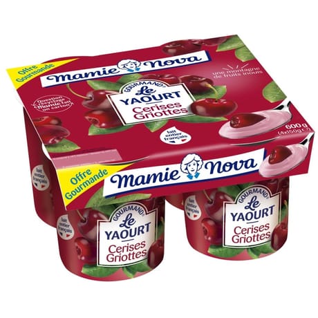 Mamie Nova yaourt gourmand cerise 4x150g offre gourmande