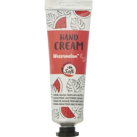 Carrefour soft crème mains parfum pastèque 30ml