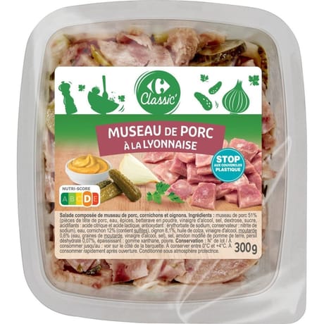 Carrefour Classic' museau de porc à la lyonnaise 300g