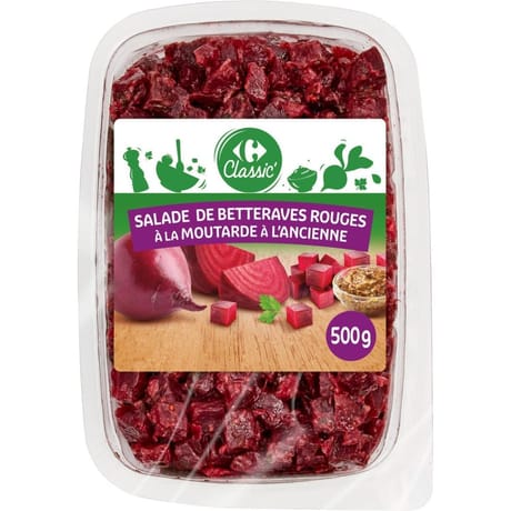 Carrefour Classic' salade de betteraves rouges moutarde 500g