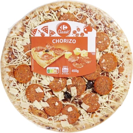Carrefour Classic' pizza chorizo 450g