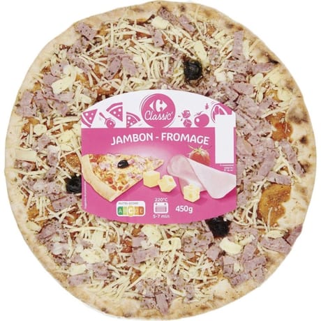 Carrefour Classic' pizza jambon fromage 450g