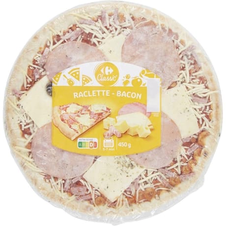 Carrefour classic' pizza raclette bacon 450g