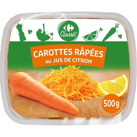Carrefour classic' carottes rapées au jus de citron 500g