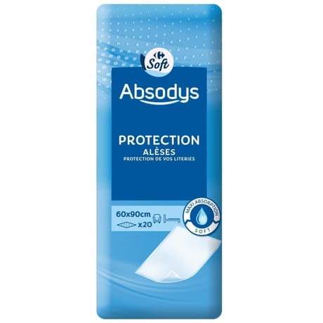 Carrefour soft  alèse fuites urinaires 60x90 cm x20