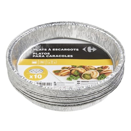 Carrefour plats aluminium à escargots x10
