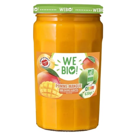 We bio compote pomme mangue bio sans sucre ajouté 630g