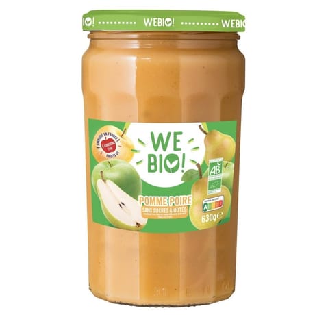 We bio compote pomme poire bio sans sucre ajouté 630g