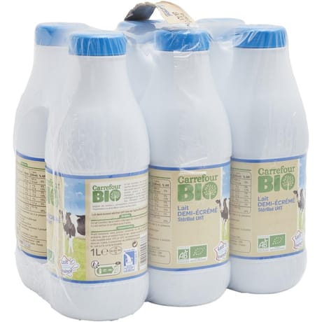 Carrefour bio lait demi écrémé bio 6x1l