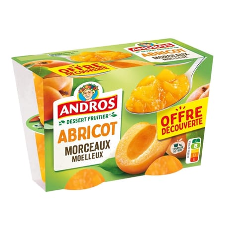 Andros délice d'abricot 4x100g offre découverte