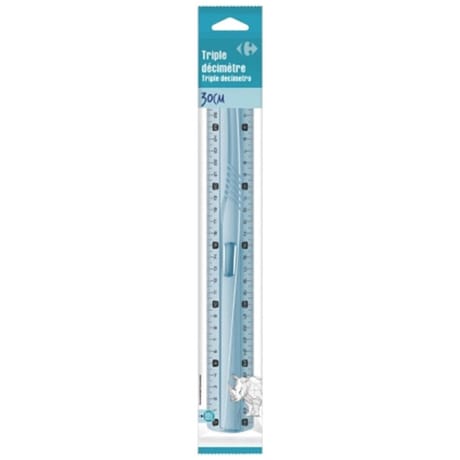 Carrefour règle triple décimètre 30 cm