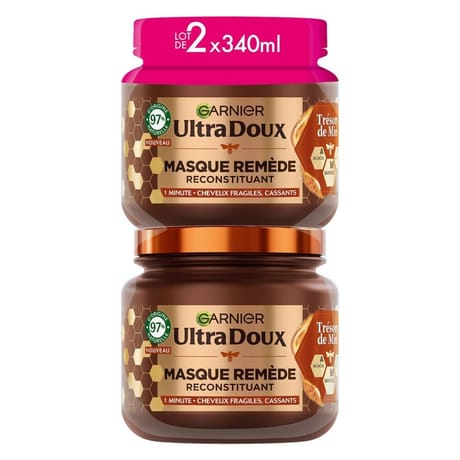 Ultra doux masque trésors de miel remède reconstituant lot de 2 x340ml