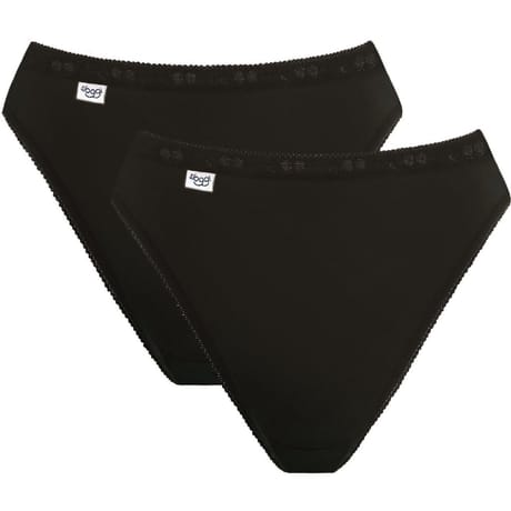 Lot de 2 slips tai ligne Basic Sloggi 0004 NOIR T46