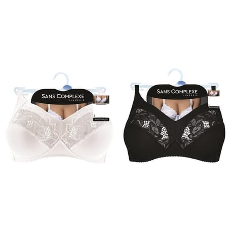 Soutien gorge classique sans armature ligne coton d'arum Sans Complexe 3-BLANC 110D
