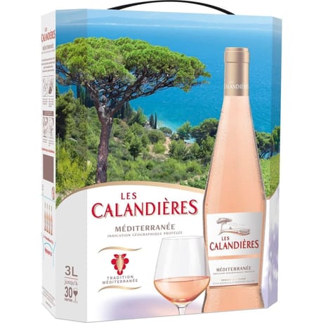 Les calandières igp méditerranée rosé bib 3l 12%vol