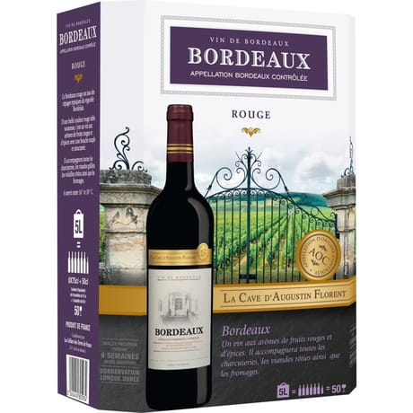 Cave augustin florent bordeaux AOP vin rouge13.5°-5l