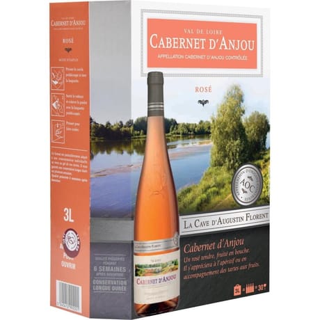 Cave d'Augustin Florent cabernet d'anjou vin rosé AOP 12°-3l