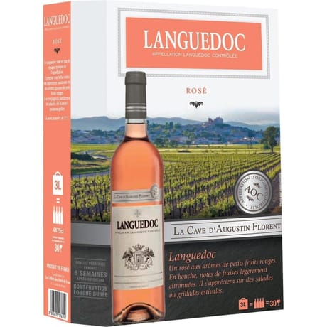 Cave d'Augustin languedoc vin rosé AOP  Florent 12% 3l