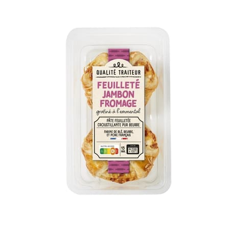 Feuilleté jambon fromage cuisiné avec une pointe de muscade x2 100g