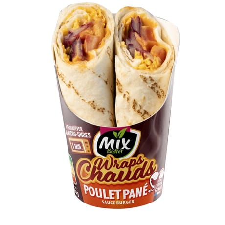 Mix buffet wrap chaud poulet pané sauce burger 180g