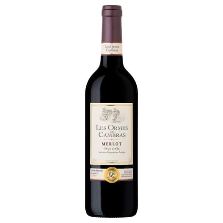 Igp pays d'oc les ormes de cambras merlot rouge 75cl 13%vol