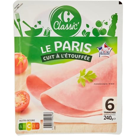 Carrefour classic jambon Le Paris 6 tranches 240g